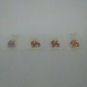 4-Piece Gold-Tone Colorful Earring Set